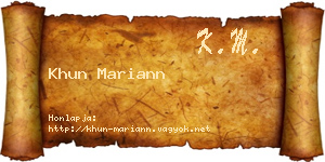 Khun Mariann névjegykártya